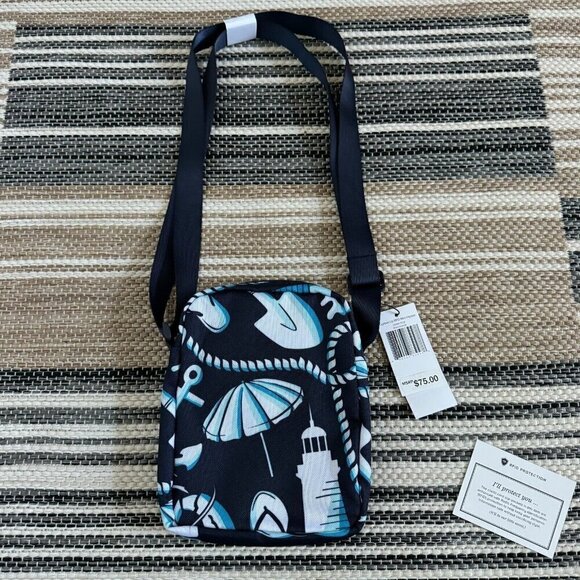 Vera Bradley Women Lighten Up RFID Mini Hipster Crossbody Bag Shore Enough Navy - Picture 2 of 11